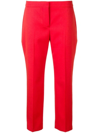 Shop Alexander Mcqueen Cropped Trousers - Red