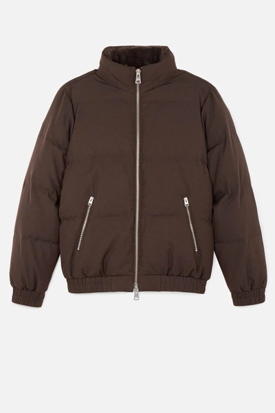 Shop Ami Alexandre Mattiussi Lined Down Jacket In Brown