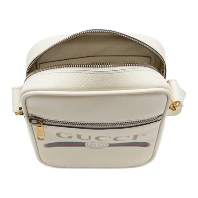 Shop Gucci Off-white Logo Messenger Bag In 8820 Ivory