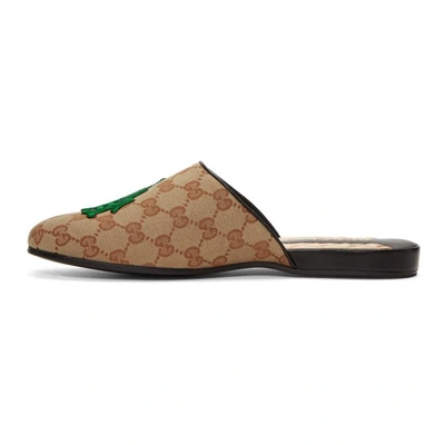 Shop Gucci Beige La Dodgers Edition Flamel Patch Loafers In 8366 Beige