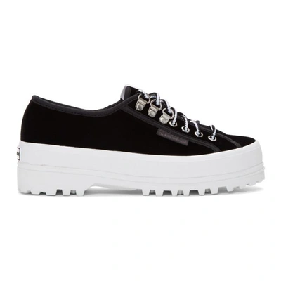 Shop Alexa Chung Alexachung Black Superga Edition Velvet 2748 Sneakers