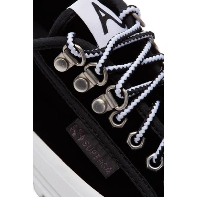 Shop Alexa Chung Alexachung Black Superga Edition Velvet 2748 Sneakers