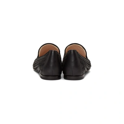 Shop Bottega Veneta Black Intrecciato Loafers In 1000-black