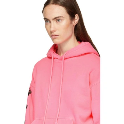 Shop Ashley Williams Pink Stone Head Hoodie In Neon Pink