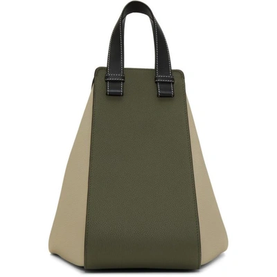 Shop Loewe Green And Beige Medium Hammock Bag In 2478 Oat/kh