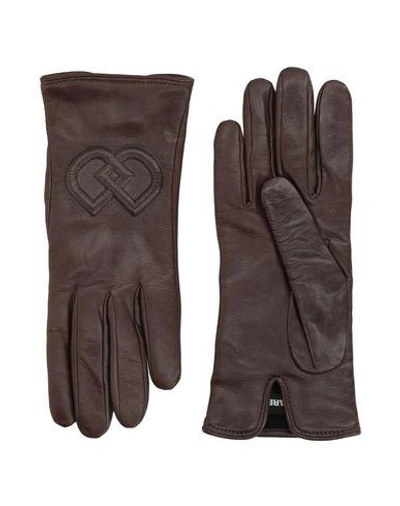 Shop Dsquared2 Gloves In Dark Brown