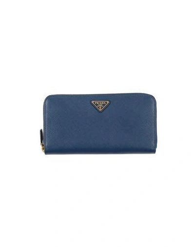 Shop Prada Wallet In Dark Blue