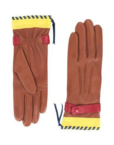 Shop Agnelle Gloves In Brown