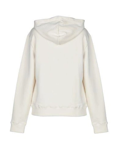 Shop Saint Laurent Hooded Sweatshirt In Ivory
