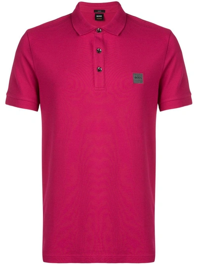 Shop Hugo Boss Boss  Slim Fit Polo Shirt - Pink