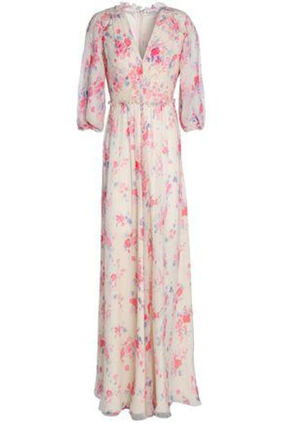 Shop Vilshenko Woman Cutout Silk-georgette Maxi Dress Ivory