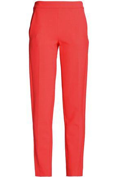 Shop Amanda Wakeley Woman Ponte Tapered Pants Bright Orange