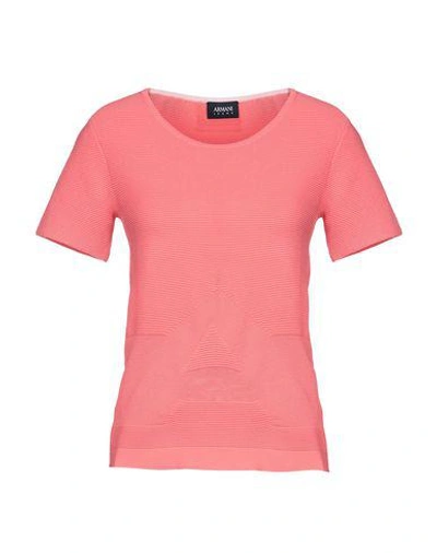 Shop Armani Jeans Sweaters In Coral
