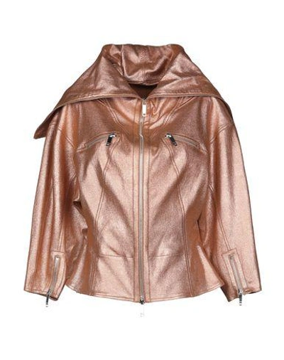 Shop Jitrois Leather Jacket In Copper