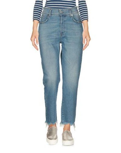 Shop 7 For All Mankind Denim Capris In Blue