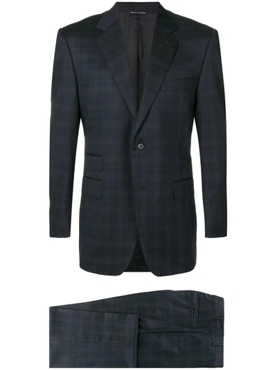 Shop Canali Formal Checked Suit In Blue