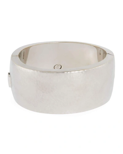 Shop Vendorafa 18k White Gold Wide Hammered Design Bracelet