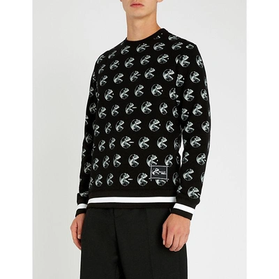 Shop Bally X Shok-1 Pac-man-print Cotton-jersey Sweatshirt In Multiblack