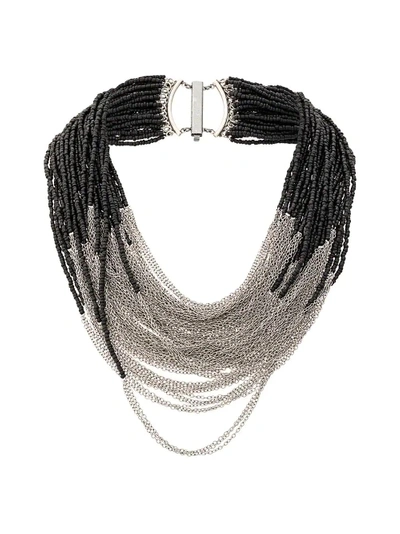 Shop Marc Le Bihan Bead-and-chain Necklace - Black