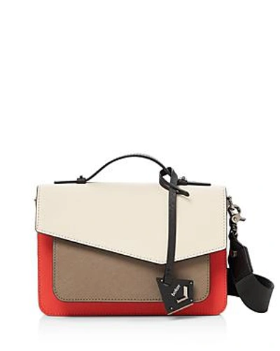 Shop Botkier Cobble Hill Colorblock Leather Crossbody In Ivory/red/gunmetal