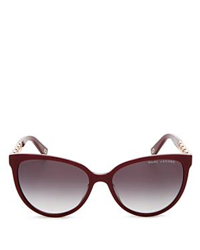 Shop Marc Jacobs Women's Round Sunglasses, 57mm In Burgundy/gray