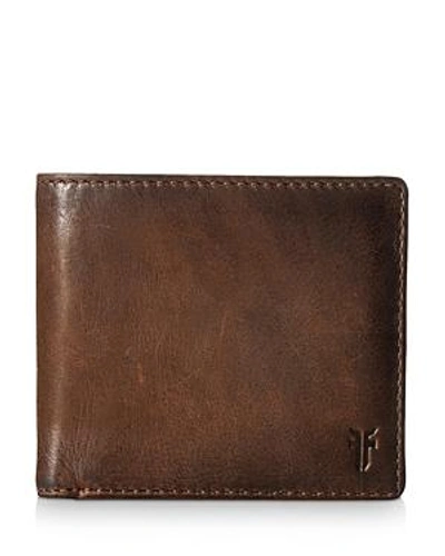Shop Frye Oliver Leather Bifold Wallet In Dark Brown