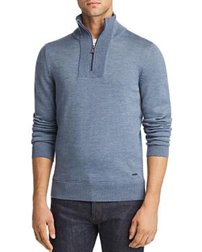 Shop Hugo Boss Boss Eleo Quarter-zip Sweater - 100% Exclusive In Blue