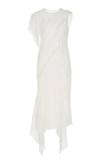 Shop Jason Wu Collection Lace Ruffle Silk Dress In White