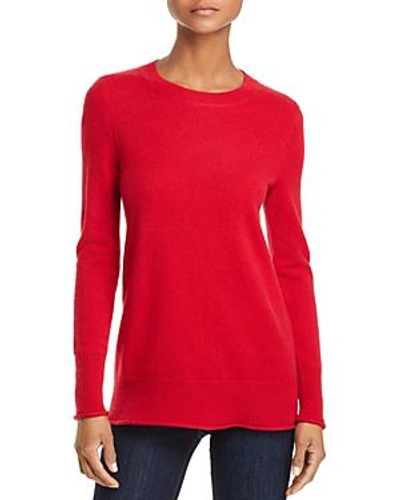 Shop Aqua Cashmere Fitted Cashmere Crewneck Sweater - 100% Exclusive In Red