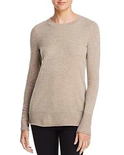 Shop Aqua Cashmere Fitted Crewneck Sweater - 100% Exclusive In Wheat