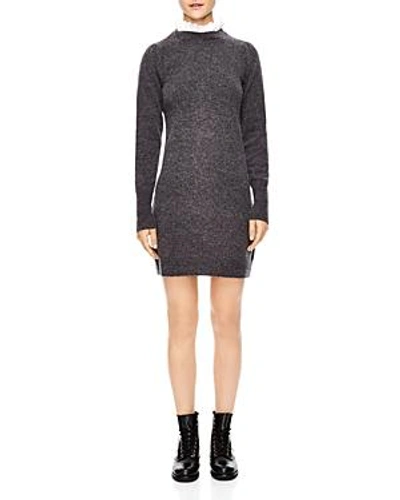Shop Sandro Ancolie Sweater Dress In Grey