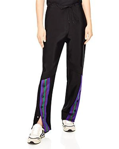 Shop Sandro Patricia Stripe Track Pants In Deep Navy