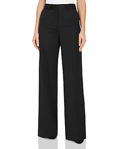 Shop Reiss Harper Wide-leg Tailored Trousers In Black