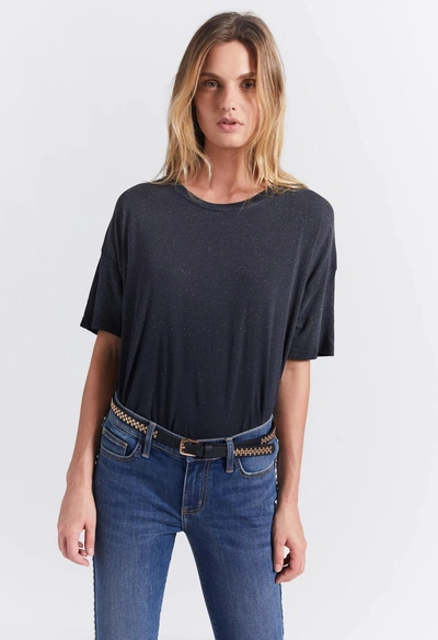 Shop Current Elliott The Roadie Top In Caviar With Sil