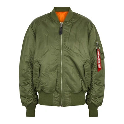 Shop Alpha Industries Ma-1 Reversible Shell Bomber Jacket In Green