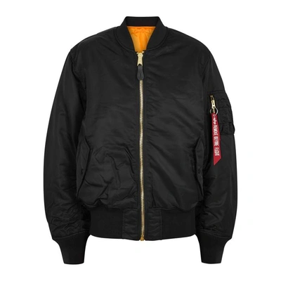 Shop Alpha Industries Ma-1 Reversible Shell Bomber Jacket In Black