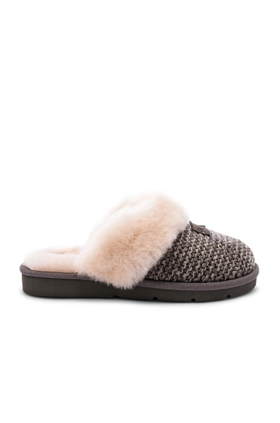 Shop Ugg Cozy Knit Slipper In Charcoal