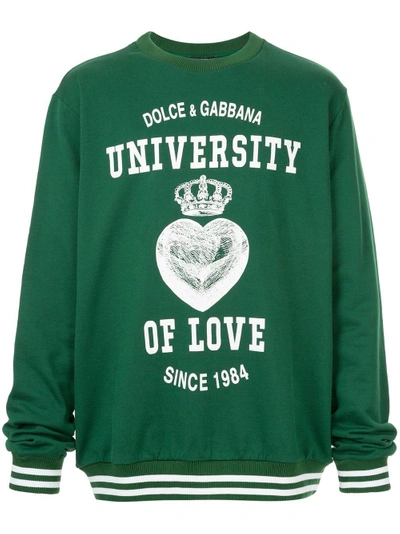 Shop Dolce & Gabbana Logo Patch Sweatshirt - Green