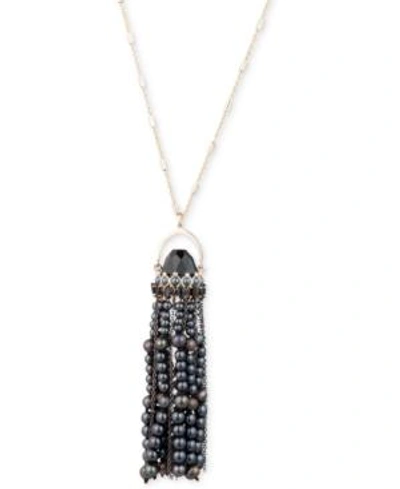Shop Carolee Gold-tone Crystal, Stone & Freshwater Pearl (3-6mm) Pendulum Tassel 36" Pendant Necklace In Md Multi