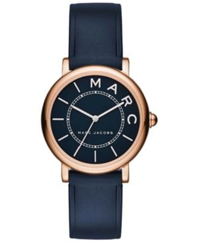 Shop Marc Jacobs Women's Roxy Navy Leather Strap Watch 28mm In Blue