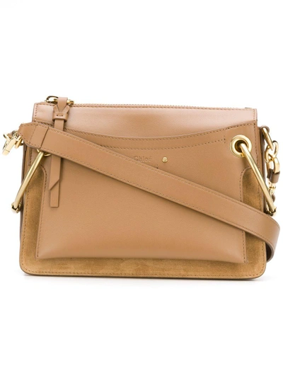 Shop Chloé Roy Small Gusset Bag In Neutrals