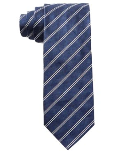 Shop Hugo Boss Hugo Men's Navy Stripe Slim Silk Tie