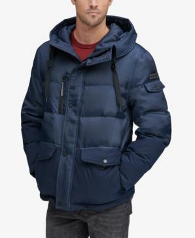 Shop Marc New York Men's Clemont Down Jacket With Removable Hood In Blue Ink