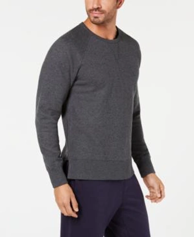 Shop Ugg Men's Leland Cotton Fleece Sweatshirt In Grey Heather
