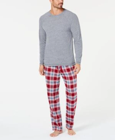 Shop Ugg Men's Steiner Plaid Pajama Set In Chili Pepper/grey Heather