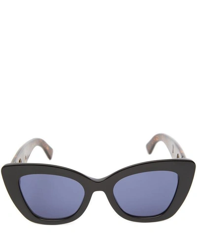 Shop Fendi Logo Sunglasses In Black