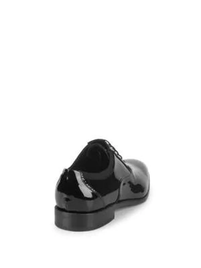 Shop Ferragamo Aiden Patent Leather Oxfords In Nero