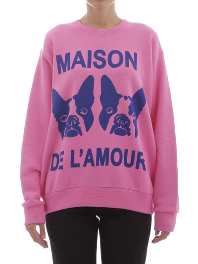 Shop Gucci Sweatshirt "maison De L'amour" In Pink