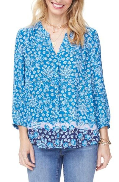 Shop Nydj Pleat Back Blouse In Heavenly Roses Pacific Grove