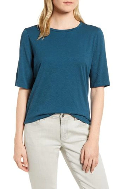 Shop Eileen Fisher Crewneck Tee In Jewel